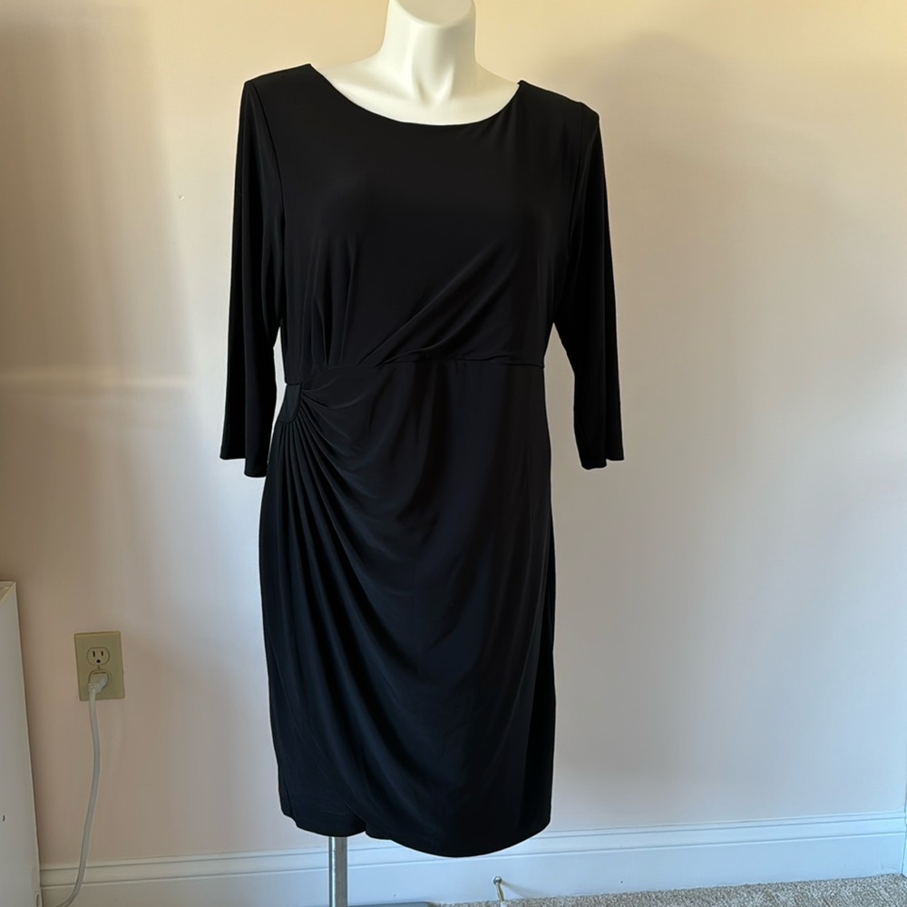Faux wrap black dress